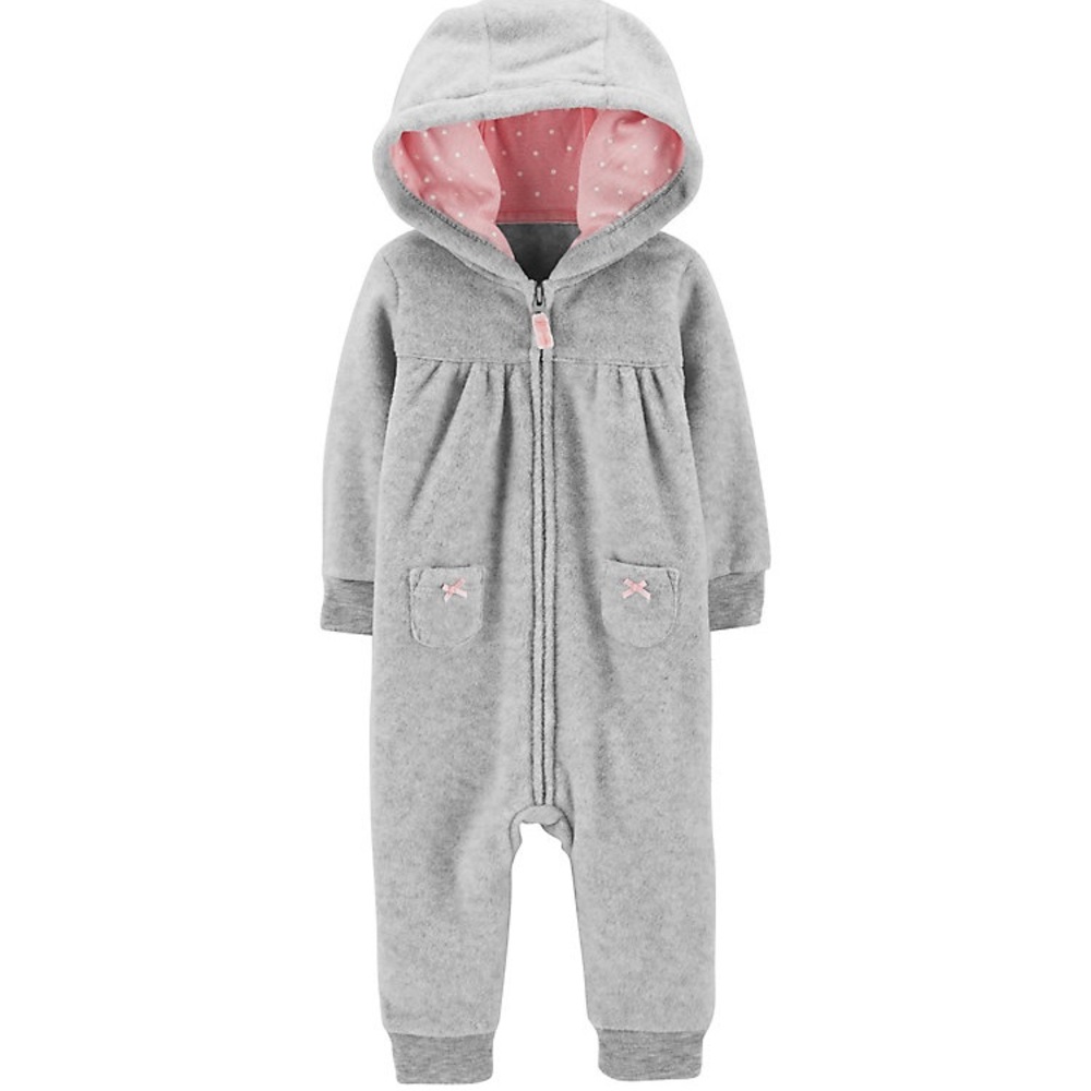 🍋 4/$20 Baby Girl Koala Hooded Fleece Jumpsuit 9m